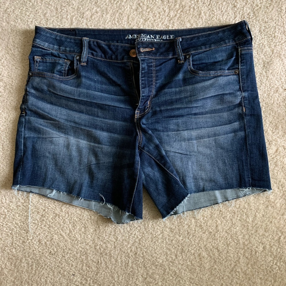 AE blue jean shorts.